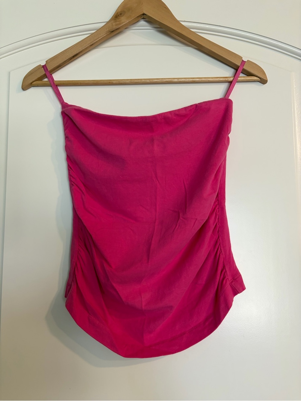 Y2K Banana Republic Women's Strapless Fuchsia Cami Cotton Top XS - Picture 1 of 5
